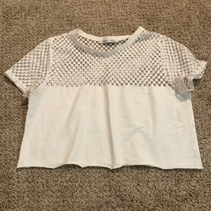 Zara white mesh crop top